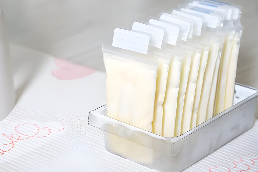 Milk Storage Bags in a tray