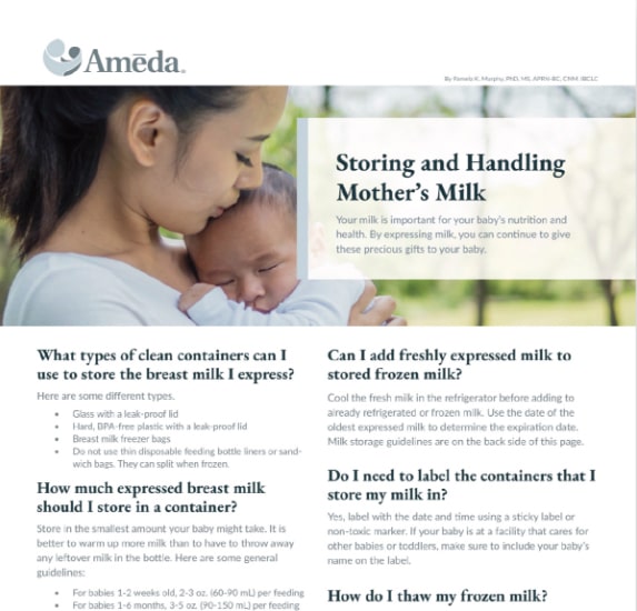 Storing & Handling Mother’s Milk