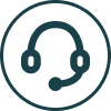 Icon with a headset in the center