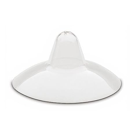 A clear glass food cover with a wide, shallow base and a tall, pointed dome shape at the top. The surface appears smooth and reflective, and the cover is designed to protect food while allowing visibility.